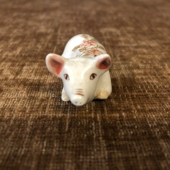 Vintage Ceramic Pig Family Figurine Set - Mother & 3 Piglets Floral Design - Picture 7 of 9